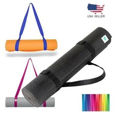 Portable Yoga Fitness Gym Mat Shoulder Carrying Strap Sling Canvas Belt Orange
