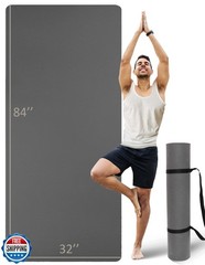 Extra Long and Wide Thick Yoga Mat for Tall Men and Women, 84” x 32” x 7mm