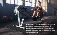 2PCS Fitness Equipment Mats and Floor Protector, Non-Slip Mat Rowing, Rowing