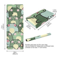 GOODOLD Cute Chubby Frog Yoga Mat, 71 x 26 Inch Nonslip Yoga Mats Folding Tra…