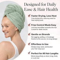 Moogra Beauty Luxury Microfiber Hair Towel Wrap for Women X Large, Sage Green