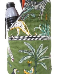Quilted Handmade Cotton Yoga Mat Carrier Bag Animal Print Gym Tote with Zipper