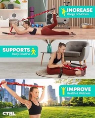 Stretching Strap with Loops – Non Elastic Stretch Band for 10 Loops – Red
