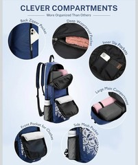 Large Gym Backpack with Wet Compartment – Yoga Mat Carrier, Dual Carry