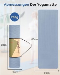 Yoga Mat Non Slip Fitness Mat Eco Friendly TPE Sports Mat with Carry…