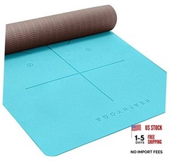 Yoga Mat Non Slip TPE Pilates Exercise Mats for Home Workout Gym Turquoise