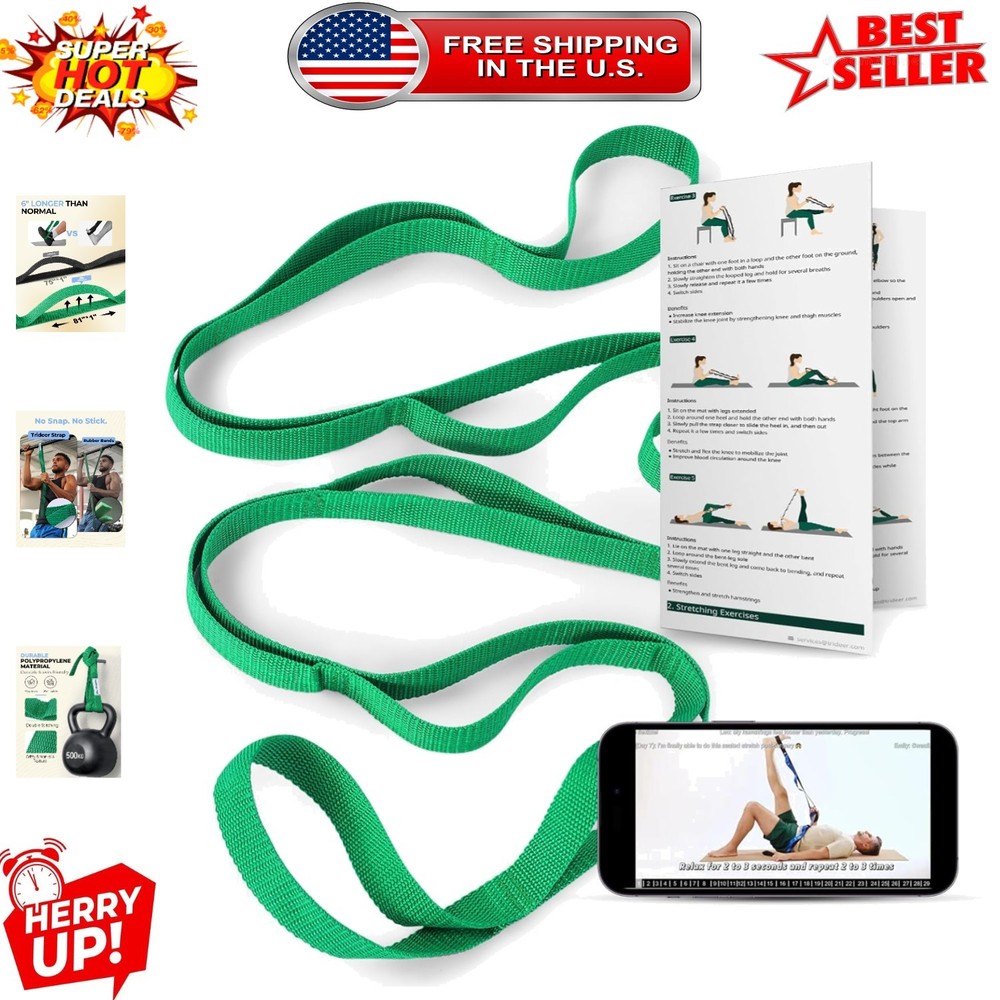 Professional 75” Stretching Strap – Ideal for Yoga, Pilates & Muscle Recovery