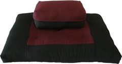 Zafu Zabuton Meditation Cushion Set, Yoga Exercise, Relaxing, Burgundy/Black