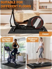 Treadmill Mat 68″x24″, Foldable Walking Pad Mat for Carpet Hardwood Floors 4mm