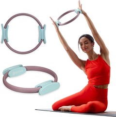 Pilates Ring 12″ Fitness Circle Lightweight & Durable Foam Padded Handles | …
