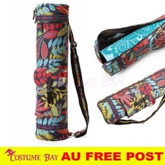 Canvas Yoga Sports Gym Fitness Carrier Bag Zippered Shoulder Strap Adjustable