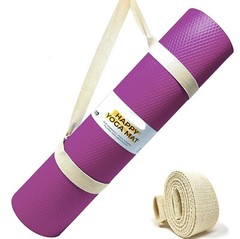 Exercise Yoga Mats Thick w/Carry Strap – Gym Pilates Meditation Fitness