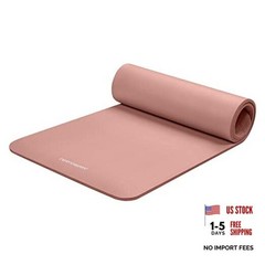 Solana Yoga Mat Thick 1/2in Non-Slip Workout Mat with Nylon Rose 1/2 inch