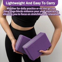 Yoga Blocks and Strap Set 2 Foam Blocks D-Ring Strap Non-Slip Kit