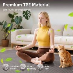 Extra Large Yoga Mat – 72″x48″ or 78″x57″, Non-Slip TPE Exercise Mat for & Me…