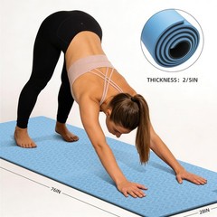 Extra Long Yoga Mat for Tall Men & Women, 10mm Thick 76x28in Non Slip TPE Exe…