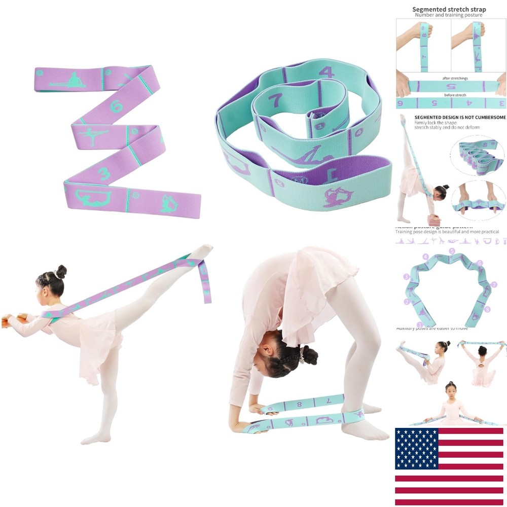 2 PCS Adjustable Stretching Straps for Kids – 8 Loops for Gymnastics & Dance