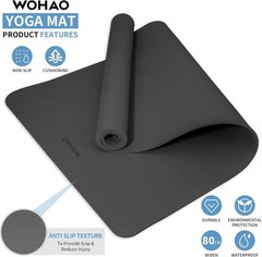 Extra Wide & Thick 8mm Yoga Mat, 72″x31.5″ Large Non Slip Exercise Mat, Premium