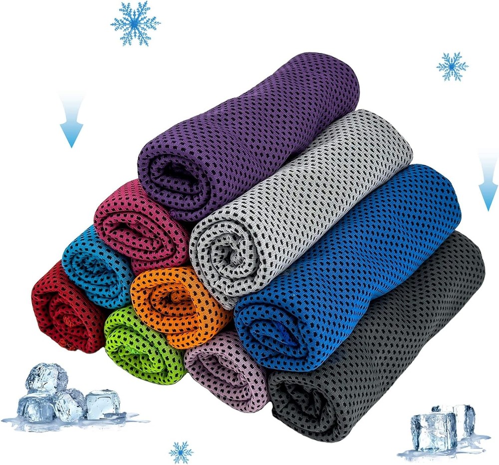 Cooling Towels, Soft Breathable Sweat Ice Towel for Sports, 10 Pack, Assorted
