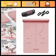 Extra Wide Non-Slip Yoga Mat 72″x32″ Eco-Friendly TPE Fitness Mat with Strap Bag