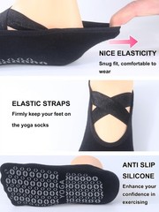 Yoga Socks for Women Non Slip Grip Ballet Dance Home Training Pilates Straps …