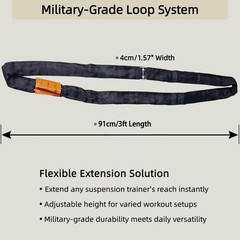 Ultra-Durable High-Strength Nylon Round Sling 3FT/94cm – Continuously Woven L…