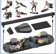 Pilates Board, Foldable Pilates Reformer Equipment with Timer, 7-in-1 Multi-P…