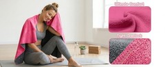 Yoga Mat Towel, Extra Thick (600GSM) Soft Hot Yoga Towel, Non-Slip and Sweat