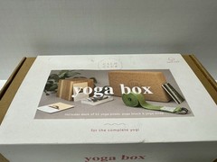 Calm Club Yoga Box Kit w/ Yoga Block, Strap, & 52 Yoga Pose Cards