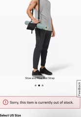 Lululemon Stow and Flow Mat Strap Bag Logo One-Size Black Crossbody OUT OF STOCK