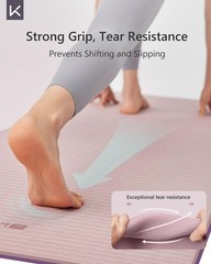 Yoga Mat 7mm Thick Non Slip – Extra Cushion TPE Exercise Mat for Home Workout…