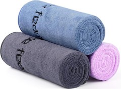 Microfiber Gym Towels 3 Pack Large Quick Dry Workout Fitness: Grey, Blue, Purple