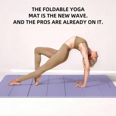 Large Yoga Mat 75″x31″, Foldable Yoga Mat & Travel Yoga Mat, Extra Wide 0.24″…