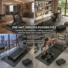 Foldable Walking Pad Mat, High-Density PVC Treadmill Mat for Hardwood Floors &