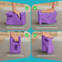 PRO Yoga Blocks | Ergonomic Yoga Block 2 Pack for Wrist Comfort and Support | EV