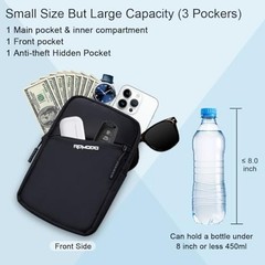 Small Sling Bag for Women Men Chest Bag Water Resistance Mini 06-black