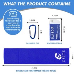 CSITE 4 Pack Cooling Towels (47″x12″) for Neck and Face, Ice Towel for Hot We…