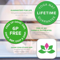 Gaiam Print Yoga Mat, Non Slip Exercise & Fitness Mat for All Types of Yoga, Pil