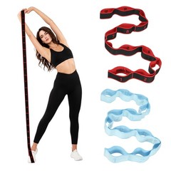 Fitness Resistance Bands, 12-Section Number Stretch Band 2 Pcs & Red/Light Blue