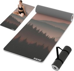 HAHE Yoga Mat Thick (8MM,1/3″), Eco-Friendly POE Non Slip Yoga Mat, High Rebound