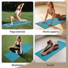 Yoga Mat Non Slip, Anti-Tear 1/4″ & 2/5″ Thick TPE Yoga Mats for and Men, a s…
