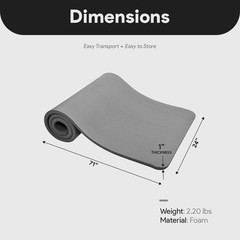 Extra Thick 1-Inch Yoga Mat – High Density, Anti-Tear, Carrying Strap, Multi-Col