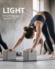 Yoga Blocks 2 Pack, Soft Non-Slip Foam Blocks with Beveled Edges for Alignmen…