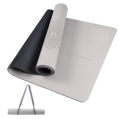 Professional Non Slip PU Yoga Mat with Carrying Strap & Alignment Line, 72″x2…