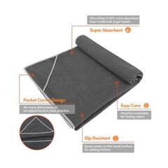 IUGA Yoga Towel for Hot Yoga Non Slip Extra Thick Yoga Mat Towe… Fast USA SHIP