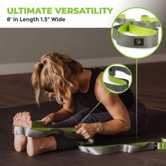 Comfortable, Lightweight Stretching Strap – 1.5” Wide, 8′ Long for Flexibility
