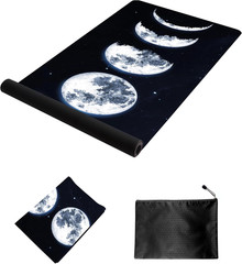 Printed Travel Yoga Mat-1/16 Inch Thick Non Slip Fitness Workout Mat with Carryi