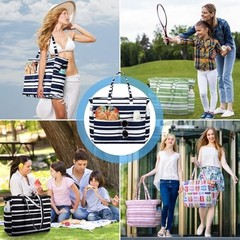 Beach Bags for Women Waterproof Sandproof Women Tote Bag, Large Navy Blue