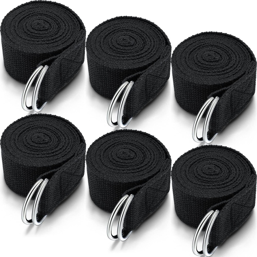6 Pcs Yoga Strap for Stretching 8 Ft Yoga Exercise Adjustable Straps Bands wi…