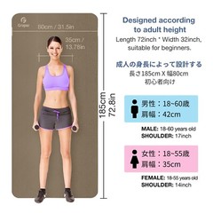 Thick Yoga Mat Non Slip, Large Size 72″ L x 32″ W x 0.6″ TH, Premium Exercise…